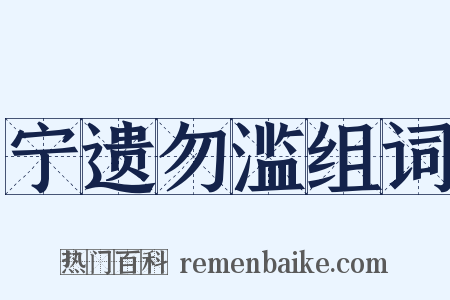 宁遗勿滥组词是什么意思的图片